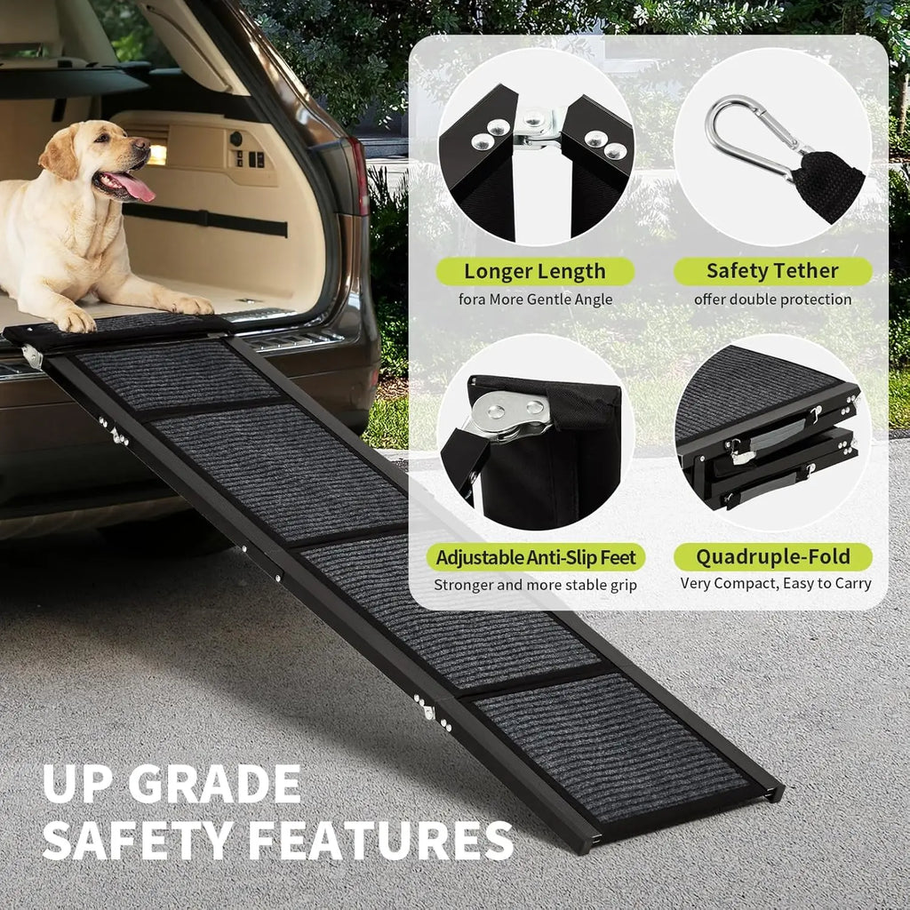 Folding Dog Car Ramp For Large Dogs up to 250 lbs.