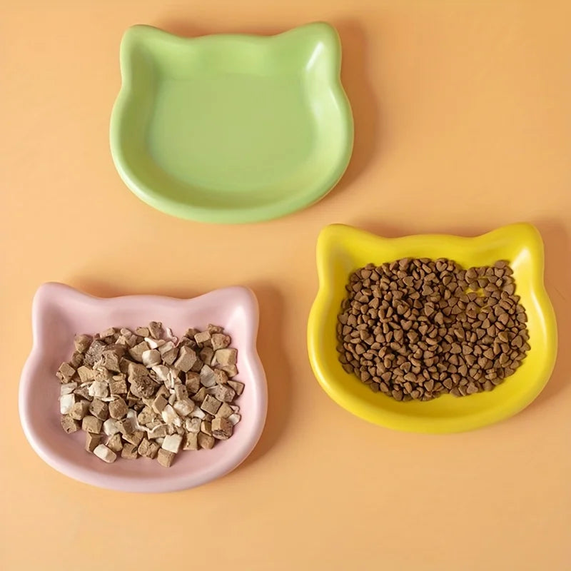 4-Color Pet Bowl Cat Food Dish. Home Use Pet Bowl.