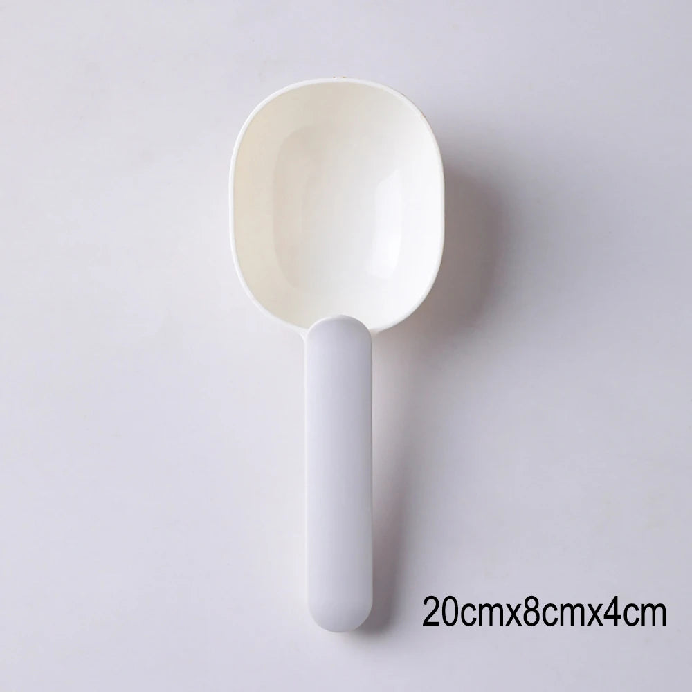 Pet Food Shovel with Sealing Bag Clip.  Handle Has Clip Built into it. For Dog and Cat Dry Food.