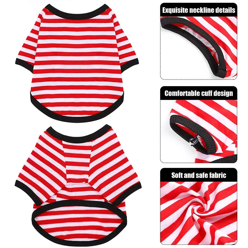 Stripe Dog T-shirt for Small & Medium Dogs, Cats and Puppies.