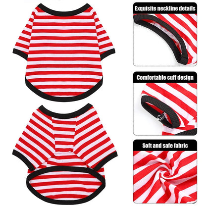 Stripe Dog T-shirt for Small & Medium Dogs, Cats and Puppies.