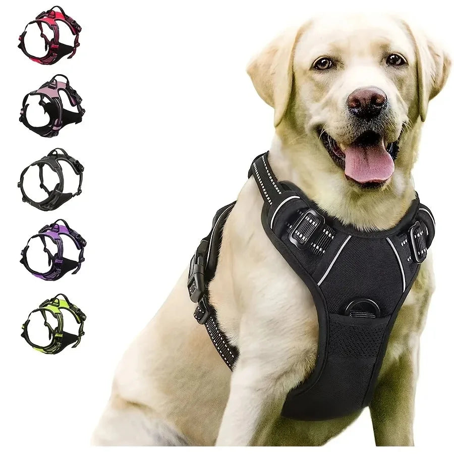 Dog Collar Harnesses Big Vests.  Sizes Small, Medium, Large and Extra Large Harnesses.