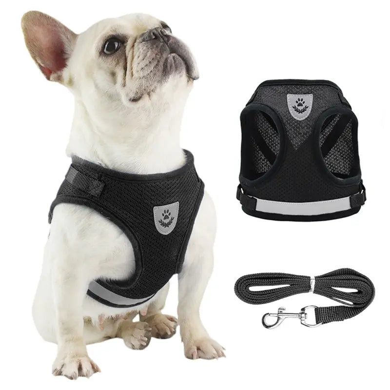 Pet Leash, Undershirt Harness,  Breathable Mesh.  Adjustable,  Easy Control,  Reflective Undershirt Dog Harness Collar.