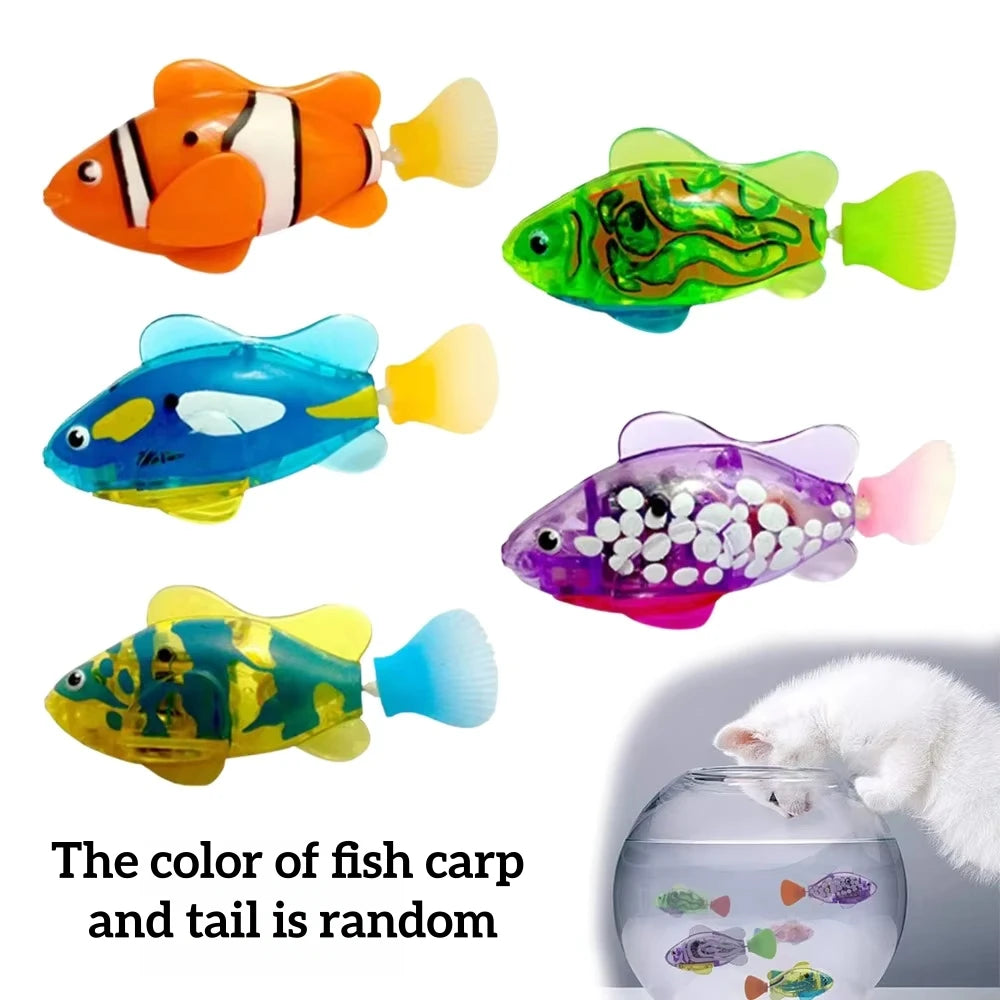 Cat Toy LED Glowing Swimming Robot Fish.