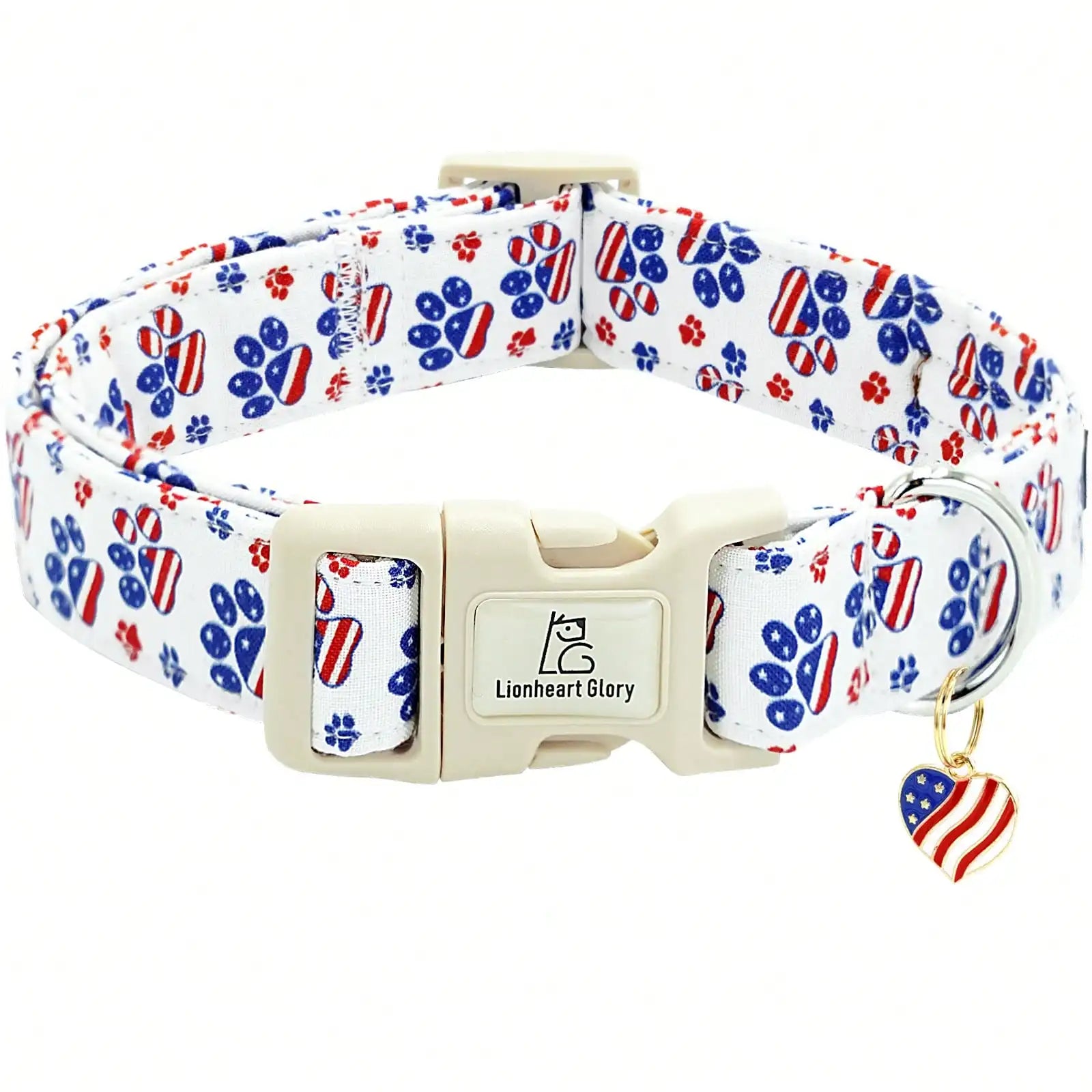 4th of July Independence Day Patriotic Pet Collar;  American Flag Pattern;  Adjustable Dog Neck Strap;  Summer Holiday Dress Up or Gift.