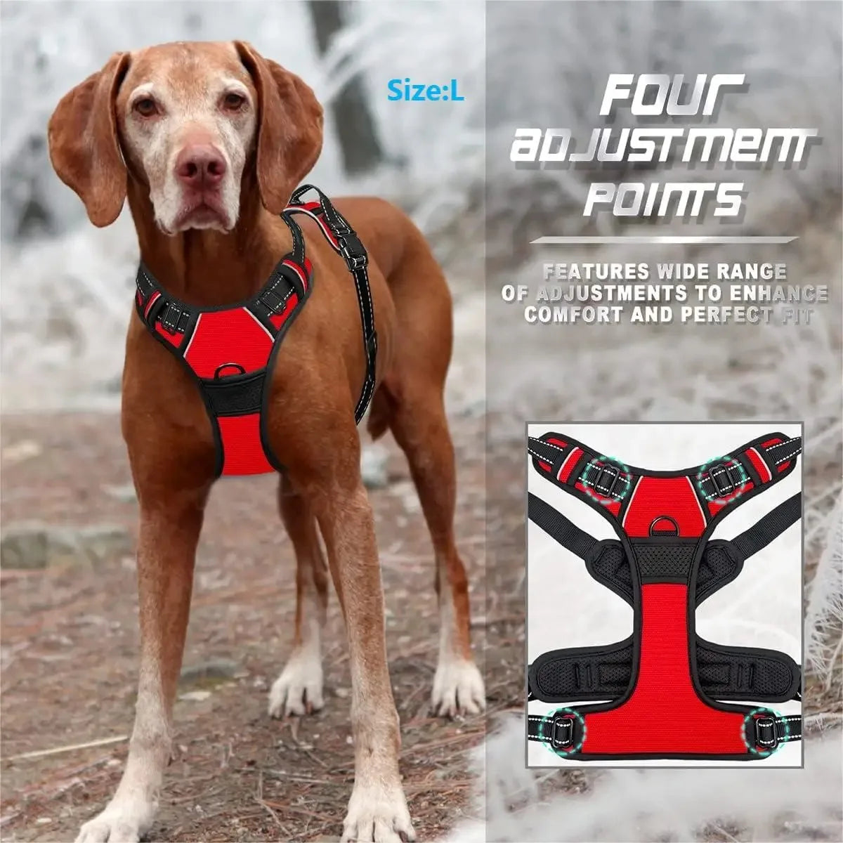 Dog Collar Harnesses Big Vests.  Sizes Small, Medium, Large and Extra Large Harnesses.