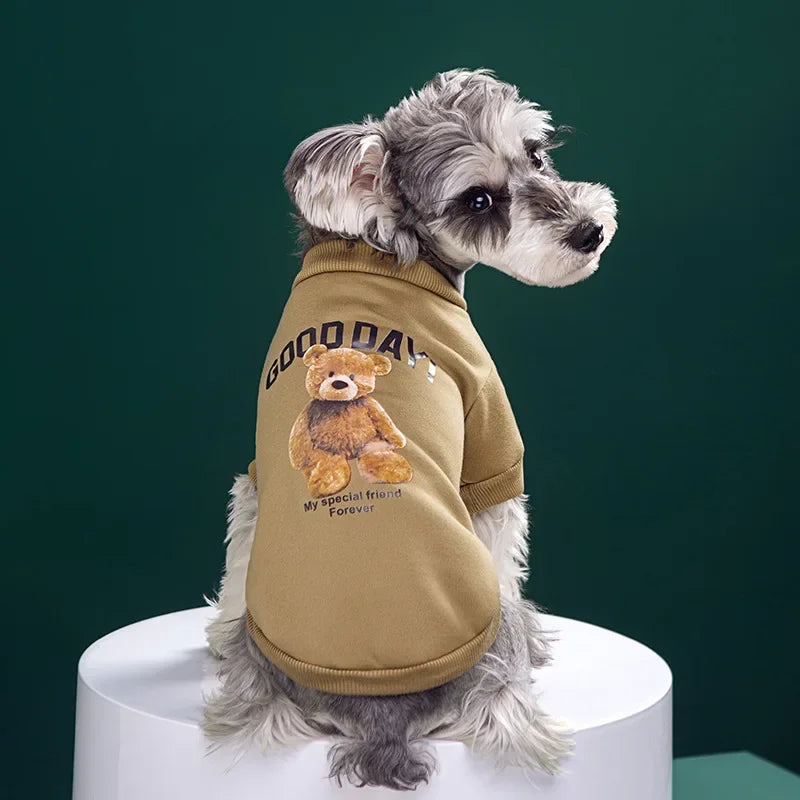 Dog and Cat Warm Pullover Sweatshirt with a Bear Pattern. Shirt for S/M Dog/Cat and Puppies.