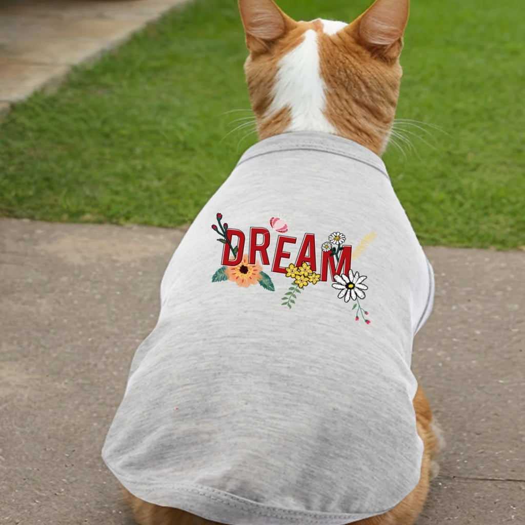 One Piece Flower Embroidered,  Letter Printed Pet Vest for Cats and Dogs.