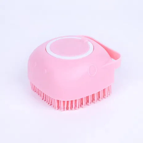 Pet Bath and Massage Brush with Shampoo Storage Silicone.