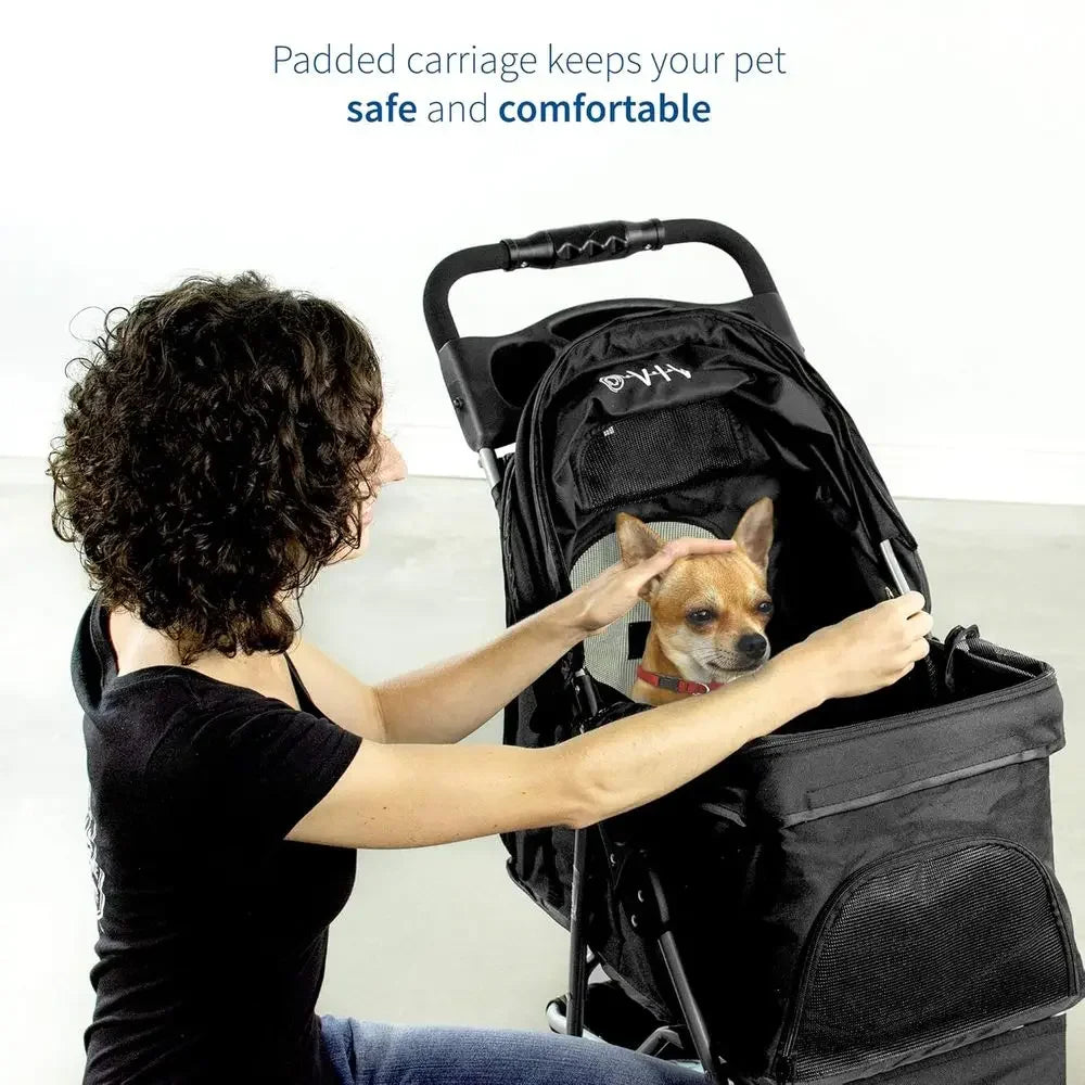 3-Wheel Pet Stroller for Cats, Dogs & More.