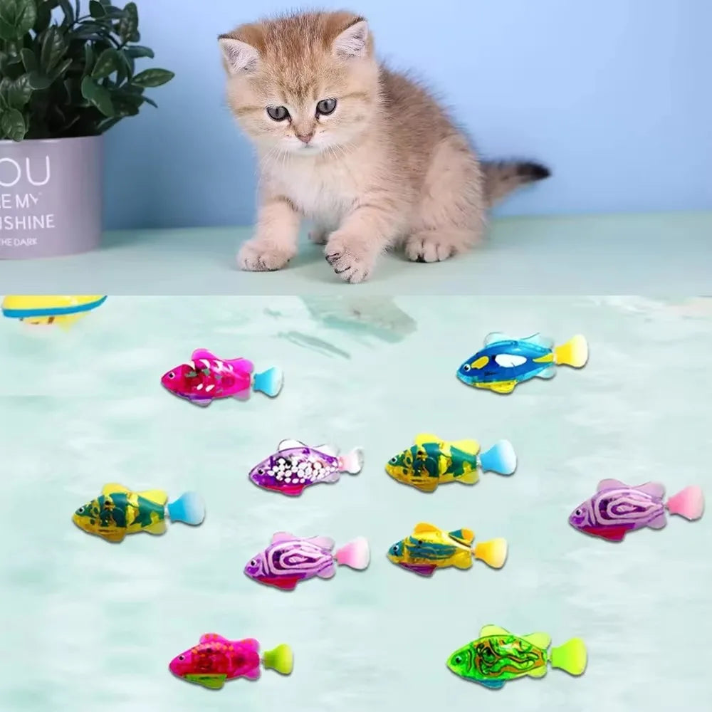 Cat Toy LED Glowing Swimming Robot Fish.