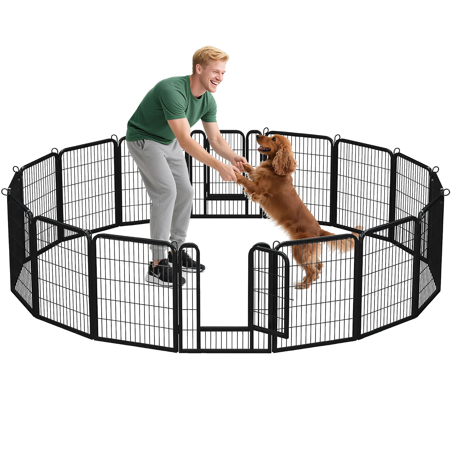 Heavy-Duty Metal Puppy Playpen.  Indoor and Outdoor Use.