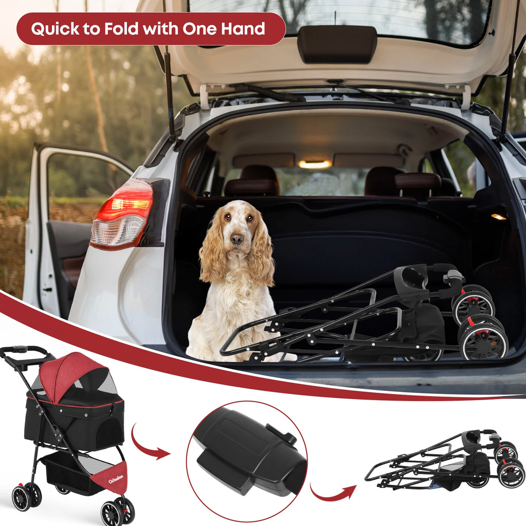Pet Stroller For Small to Medium Cats and Small Dogs.