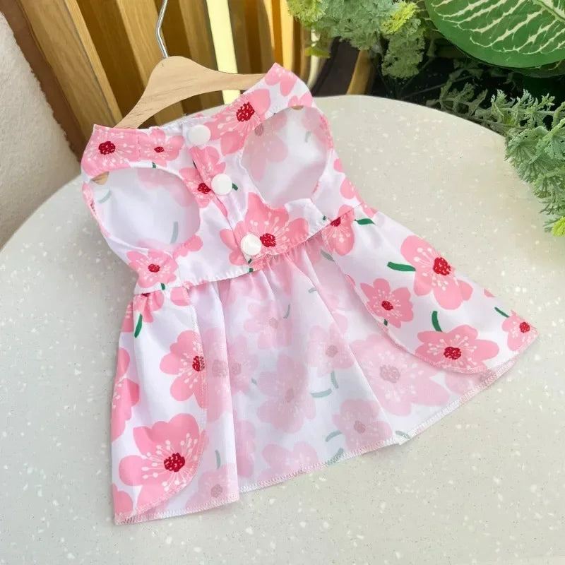 Spring Summer Dog Princess Dress.  Cute Pet Skirt Dog Dress with a Bow Lace.      for Small Medium Puppy