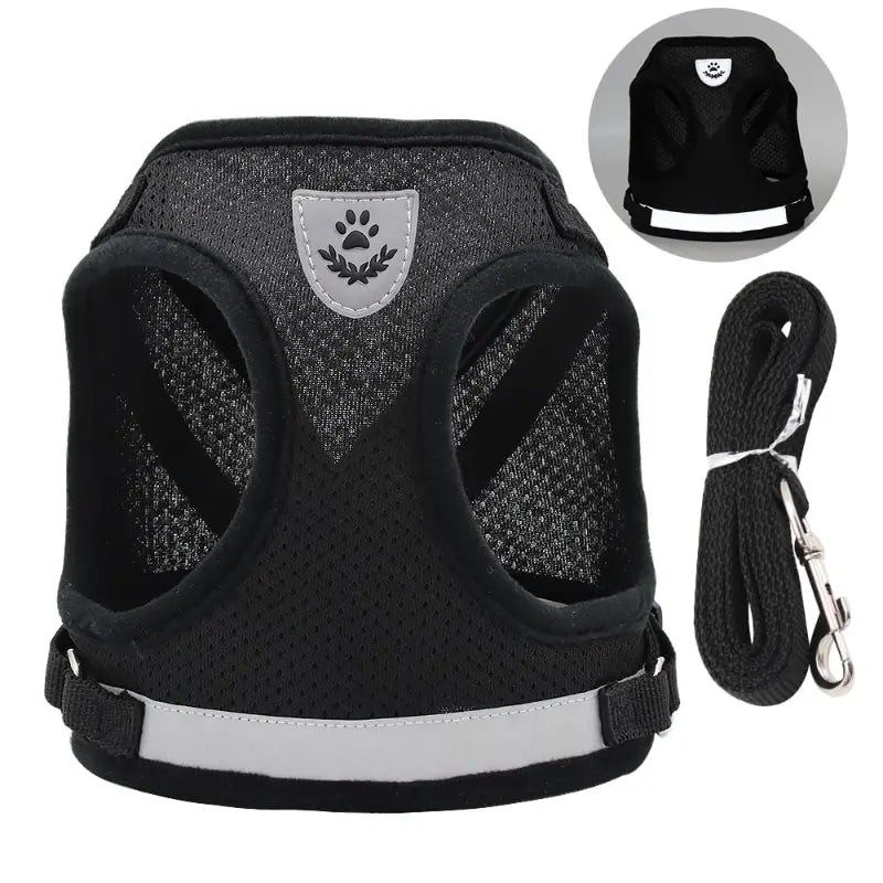 Pet Leash, Undershirt Harness,  Breathable Mesh.  Adjustable,  Easy Control,  Reflective Undershirt Dog Harness Collar.