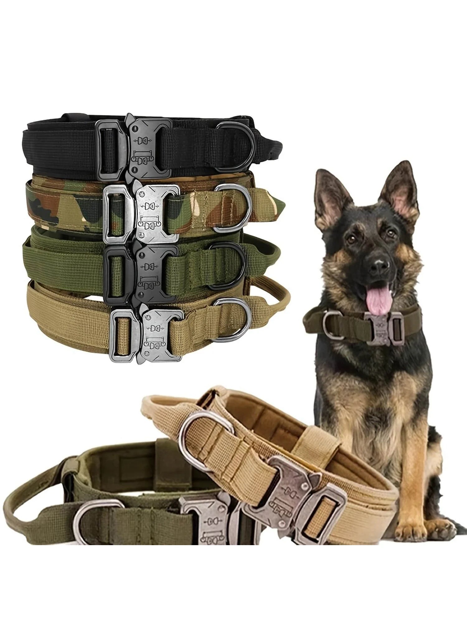 Dog Tactical Leash Collar With Handle for Medium & Large Dogs.