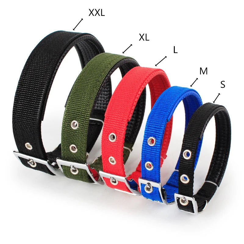 Solid Nylon Dog Collars for Small, Medium and Large Dogs.