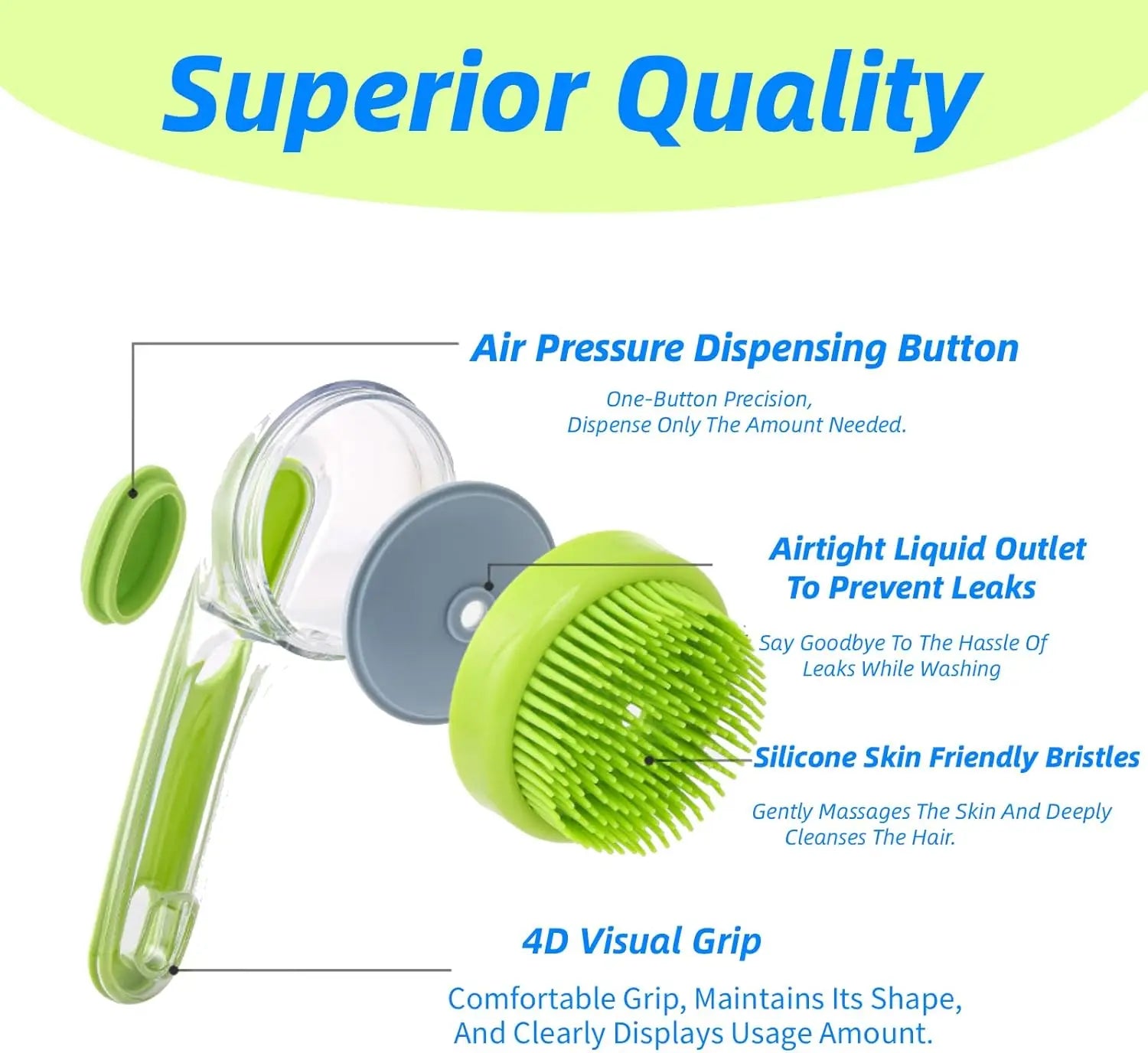 Pet Bath Brush with Shampoo Dispenser.