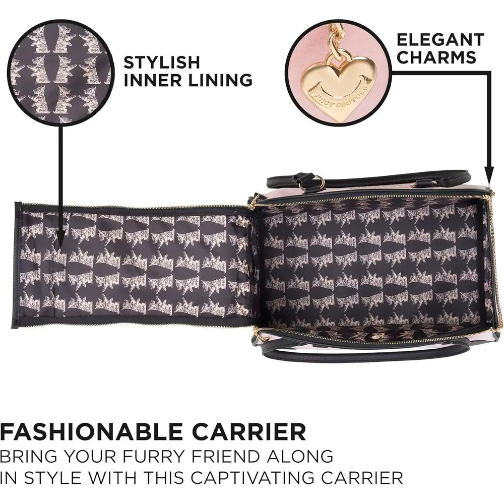 Give Me Treats Pet Carrier - Stylish Pink Travel Bag for Small Dogs and Cats.