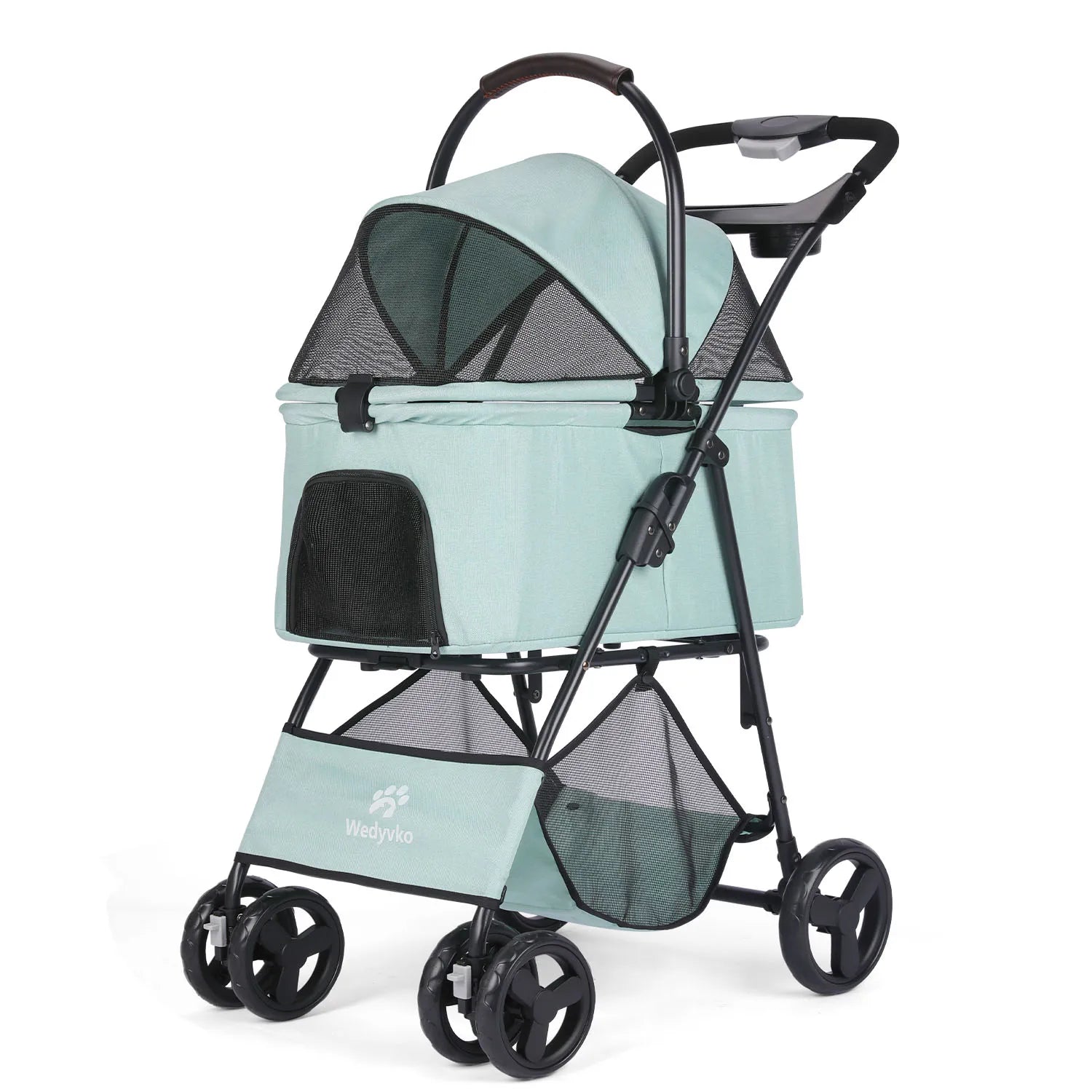Pet Stroller with Removable Carrier, Folding Stroller for Dogs and Cats.