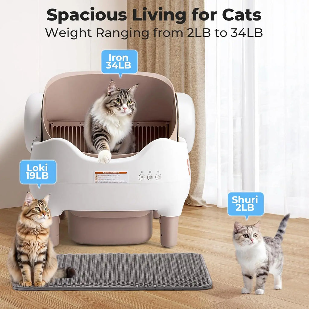 Automatic XL Litter Box, Self Cleaning Cat Litter Box, Smart with Wi-Fi App.