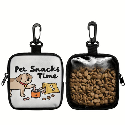 1 Piece Dog Print Dog Treat Bag with Hook and Zipper.