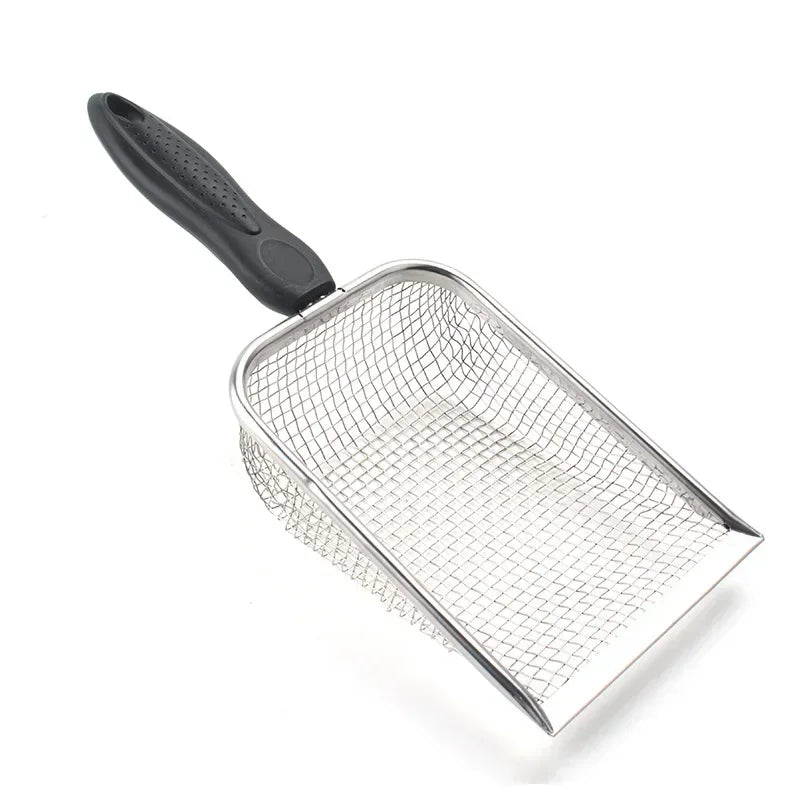 Pet Cat Waste Shovel with a Long Handle and Stainless Steel Metal Shovel Litter Filter.