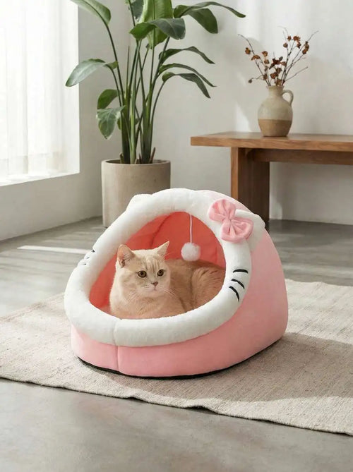 1 Piece Cute Cat Bed For Indoor Cats. Washable, Warm Cave Bed.  Suitable for Puppies.