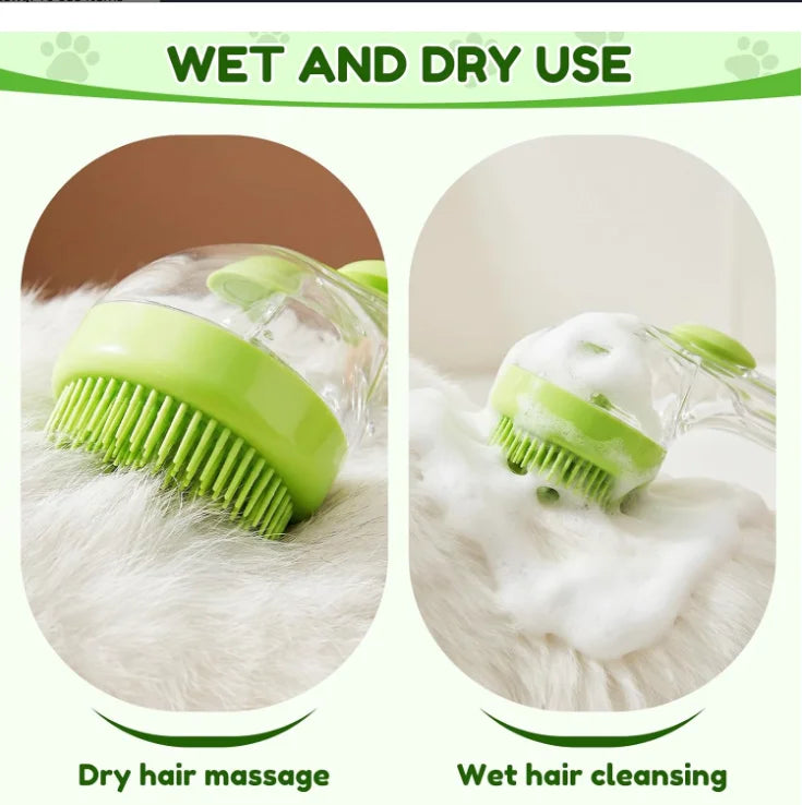 2-in-1 Shampoo Dispenser & Massage Brush for Pets.