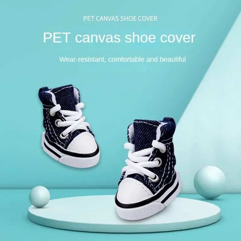 New Pet Shoes Non-slip Wear Thickened Denim Canvas Summer Shoes Teddy Dogs and Cats Universal Outdoor Breathable.