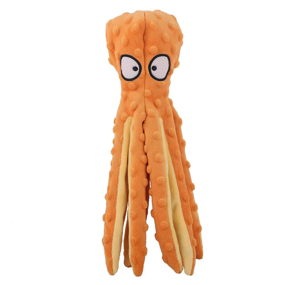 Dog Vocal Toys Octopus Non-stuffed Soft Plush Toy Puppy Educational Teething Chew Toys Pet Supplies for Small Medium Dogs