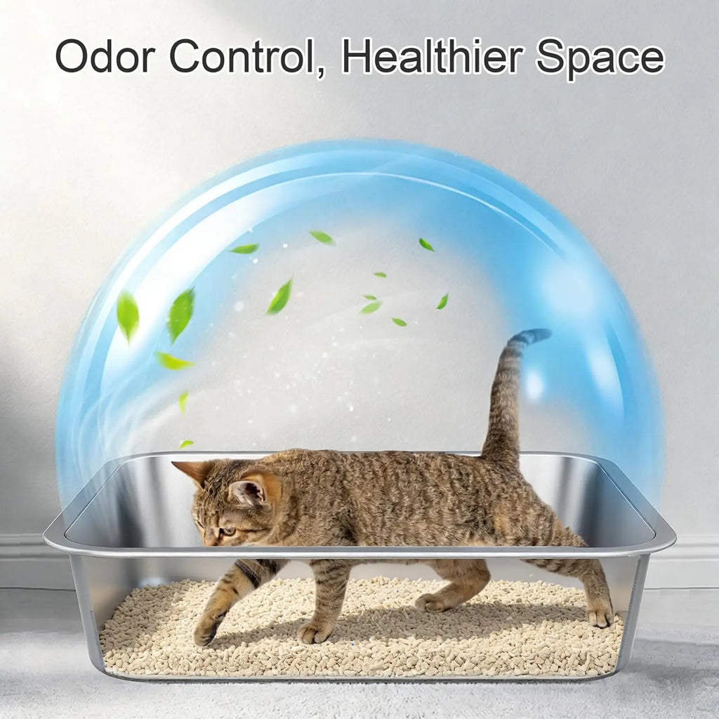 Stainless Steel Litter Box for Small Cats,
