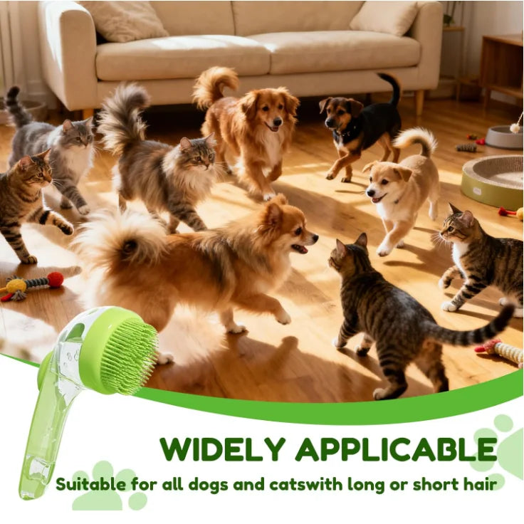 2-in-1 Shampoo Dispenser & Massage Brush for Pets.