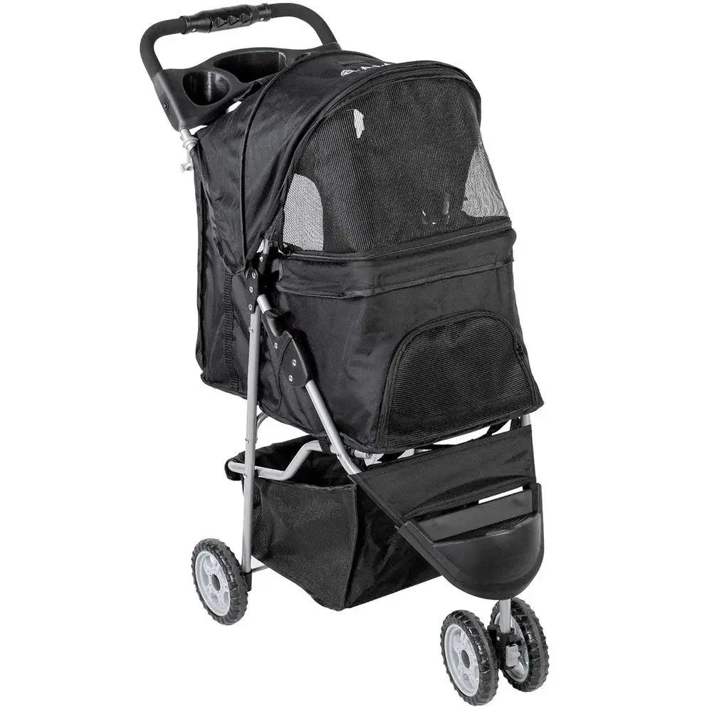 3-Wheel Pet Stroller for Cats, Dogs & More.