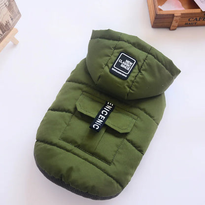 Winter Cotton Waterproof Coat with Hood for Small Dogs and Puppies.