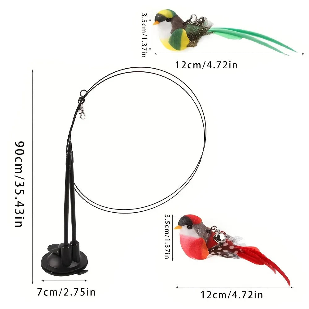 Anti-chewing metal telescopic cat toy stick with multiple replaceable heads and long-lasting durability.