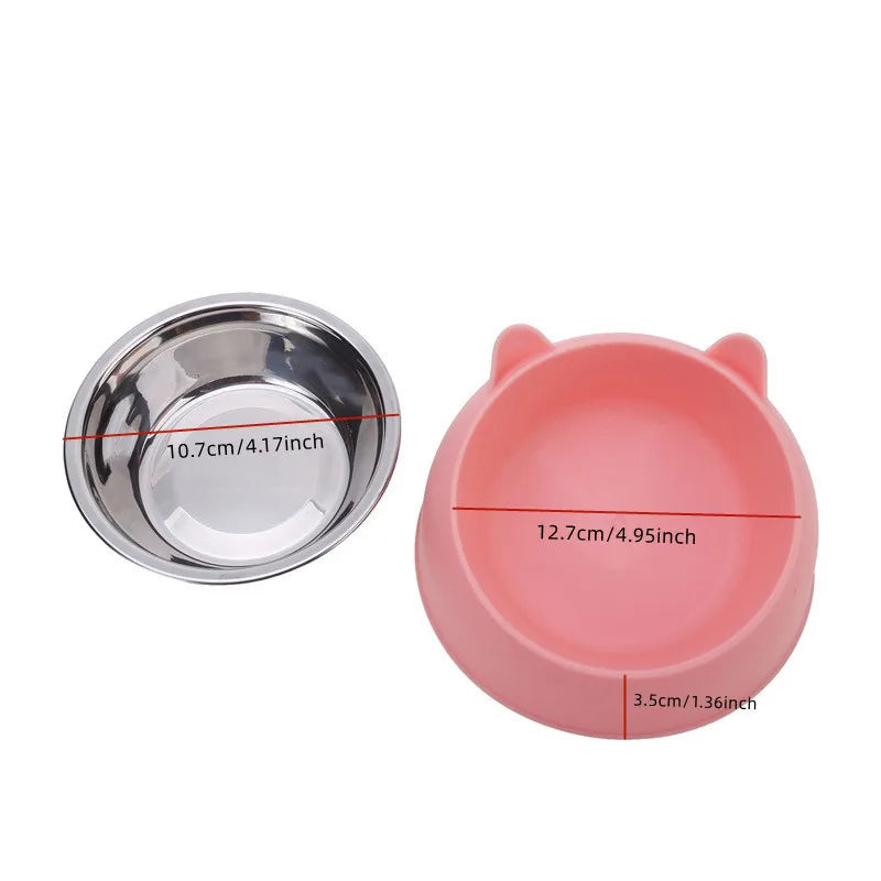 100 ML Pet Bowl 15 Degrees Raised, Non Slip Base, Drinking Water. Feeder Tilt to Safeguard Pet's Neck,