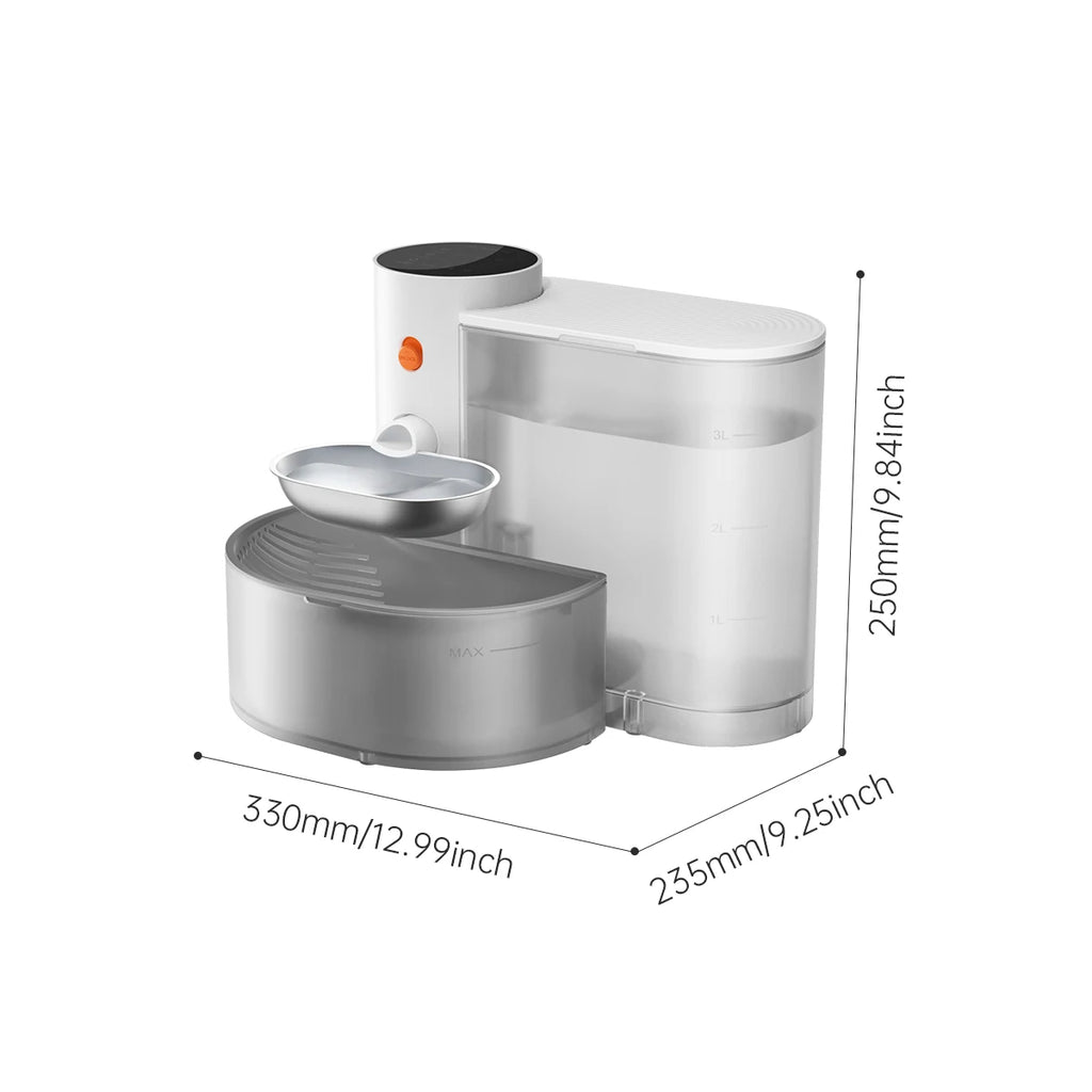 Stainless Steel Bowl Water Dispenser Purifies the Wireless Drinking Bowl For Dogs and Cats.