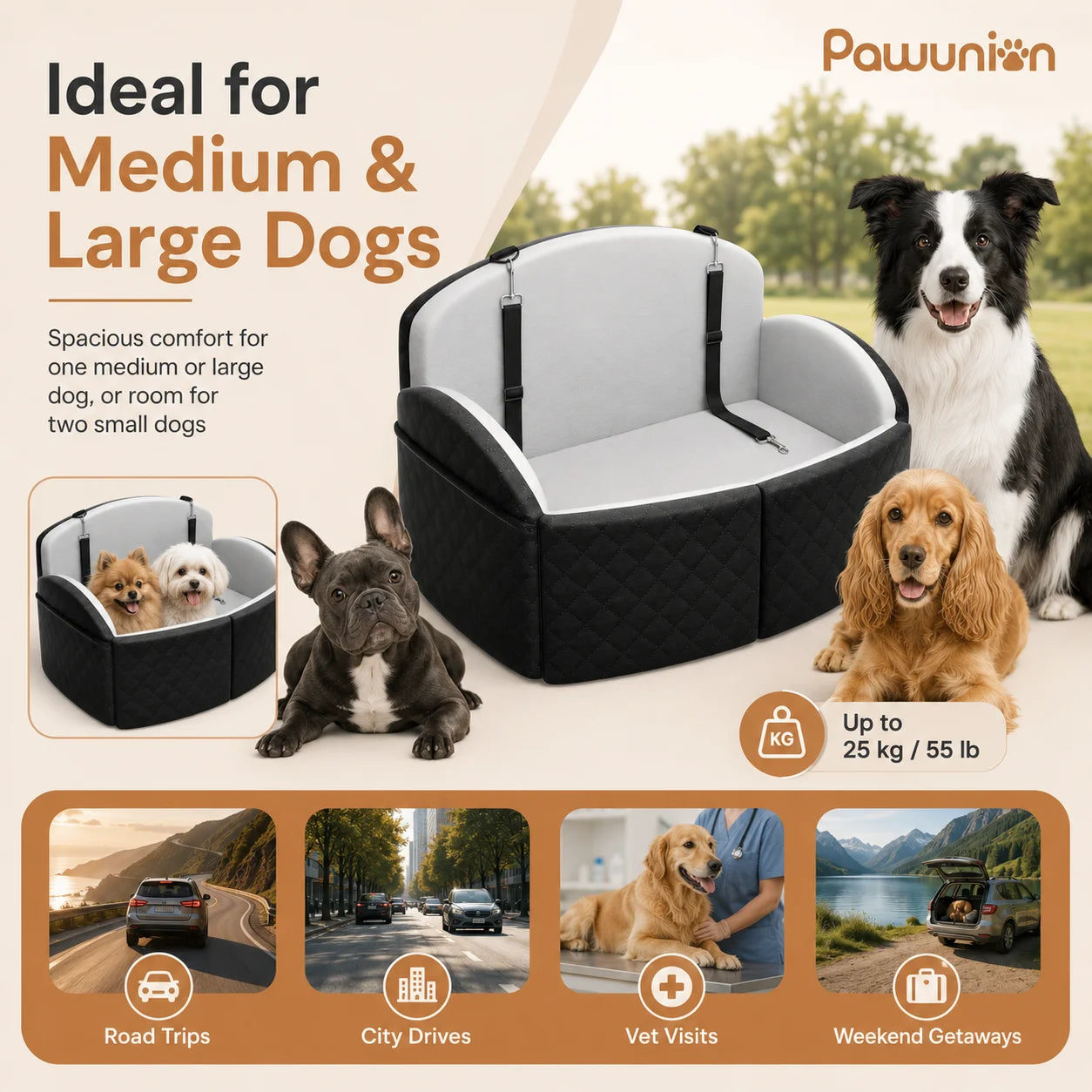 Dog Car Seat for Medium/Large Dogs.