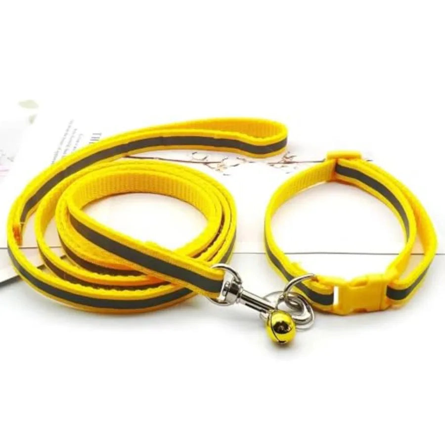 Reflective Collar and Leash Set for Cats, Small Dogs & Puppies.