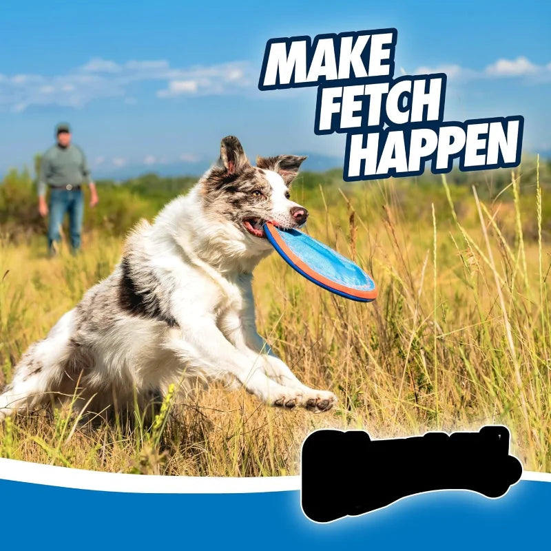 Flying Disc Dog Toy Water Floating Durable Nylon Construction with Soft Rubber Edges For Medium and Large Dogs.