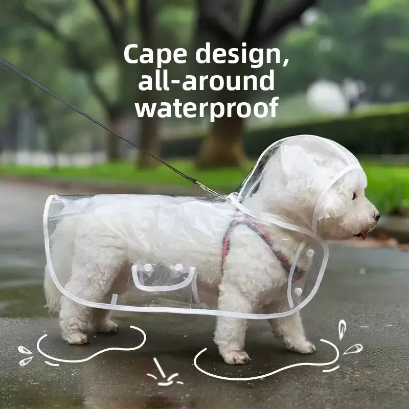 Dog Raincoats Transparent, Waterproof and Windproof. Sizes Small, Medium, Large and Extra Large.