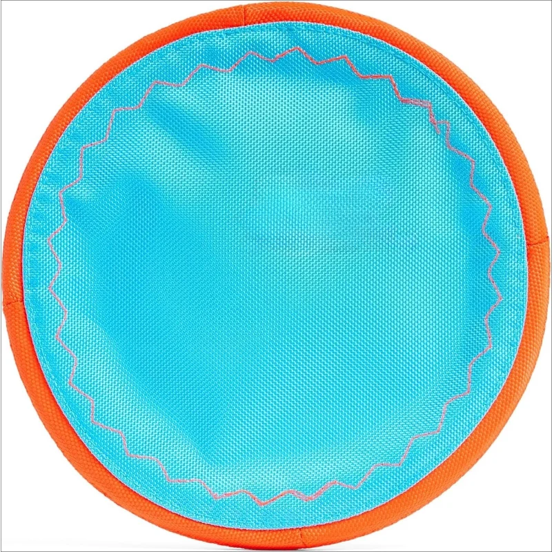 Flying Disc Dog Toy Water Floating Durable Nylon Construction with Soft Rubber Edges For Medium and Large Dogs.