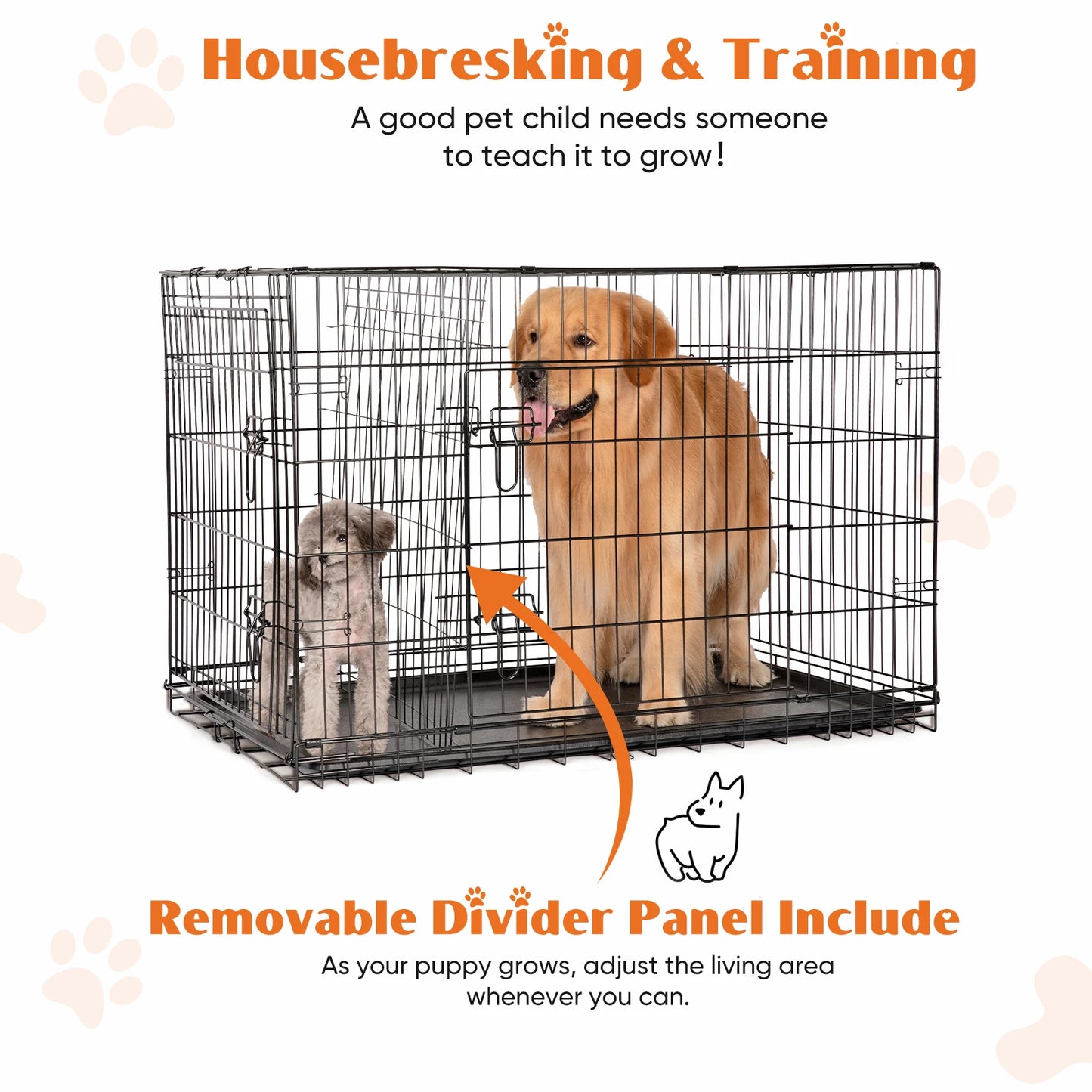 48 inch Double Door Metal Dog Kennel.