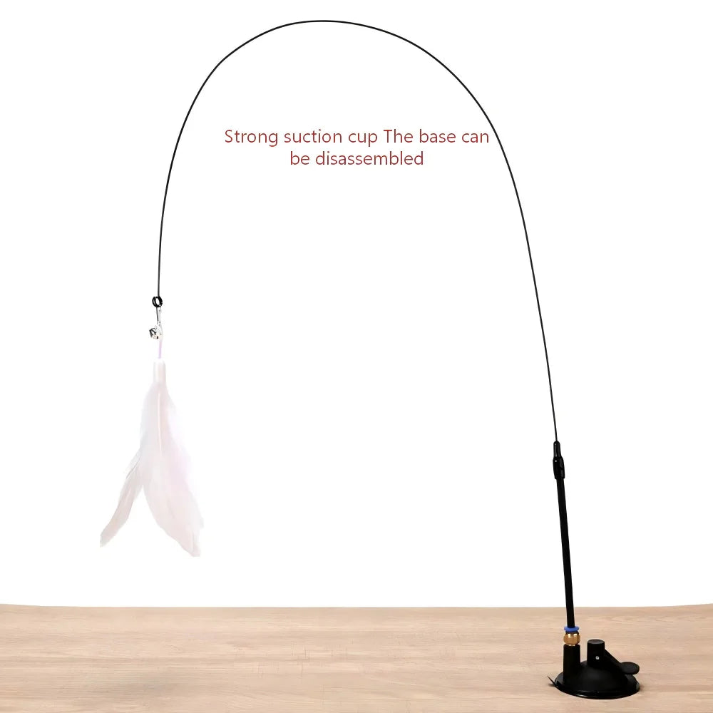 Strong Suction Cup Cat Interactive Wand Toy.