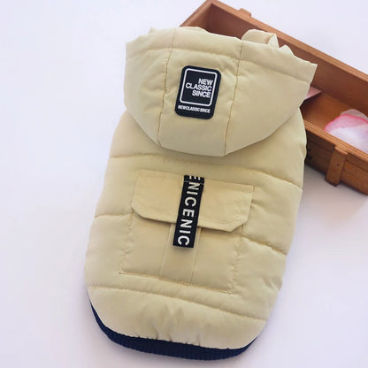 Winter Cotton Waterproof Coat with Hood for Small Dogs and Puppies.