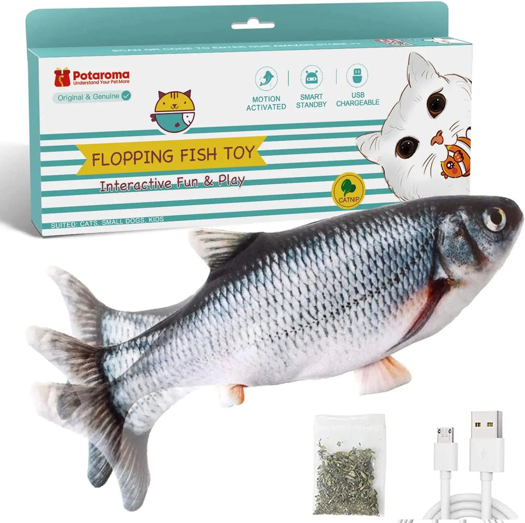 10.5 Inch Flopping Fish Cat Toy With Catnip