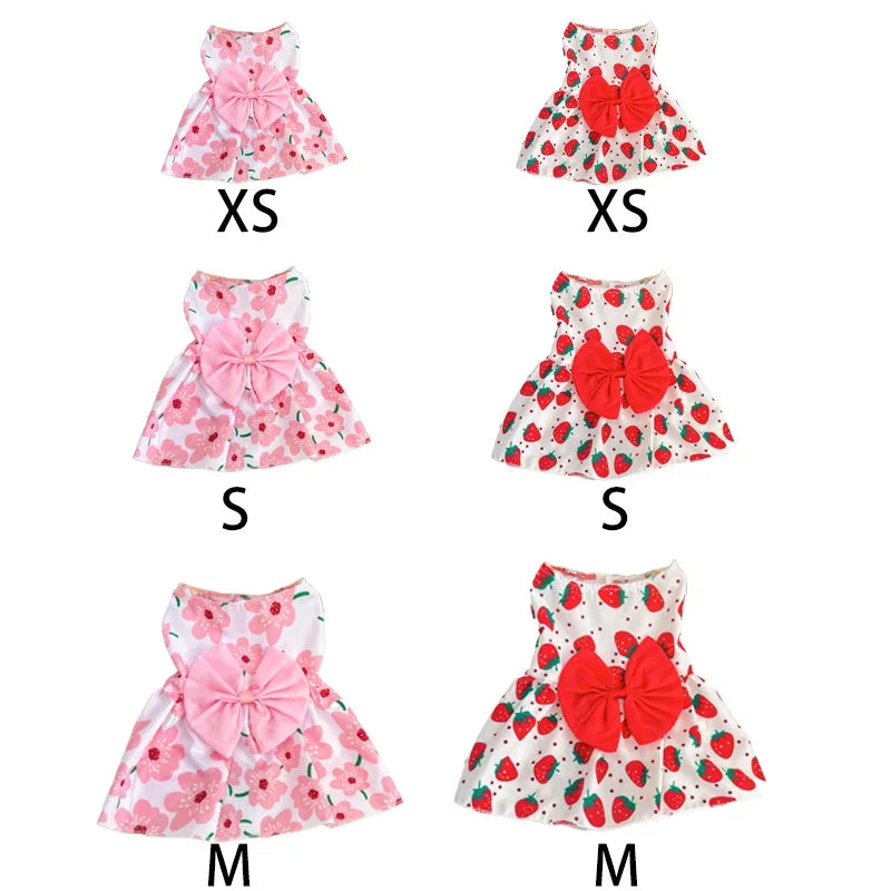 Spring Summer Dog Princess Dress.  Cute Pet Skirt Dog Dress with a Bow Lace.      for Small Medium Puppy