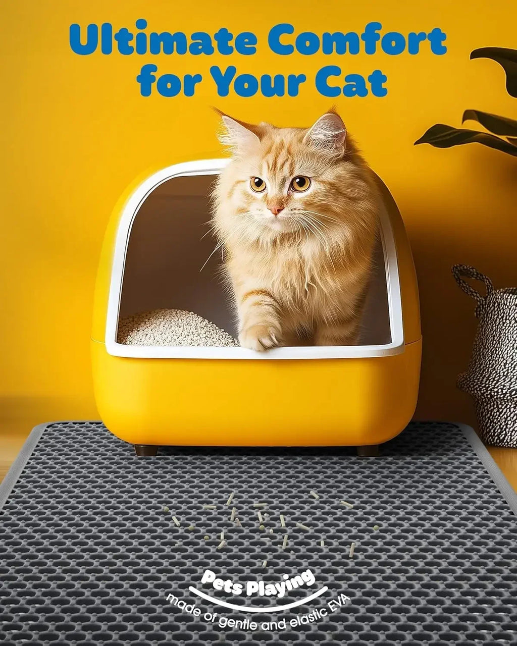 Ultra-Large Litter Box Mat with Double Layers.
