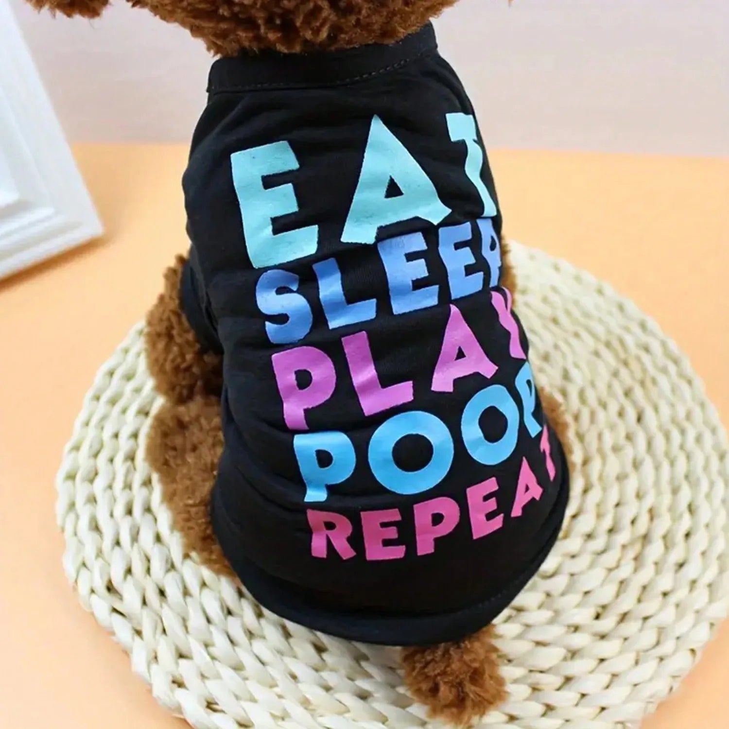 1 Piece Dog Printed T-Shirt. It is a Cute Breathable Vest T-Shirt for Spring and Summer.
